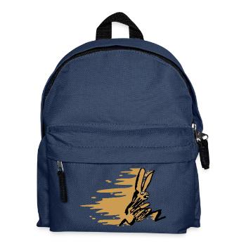 schneller Hase (Orange) - Kinder Rucksack - Navy - Vorne