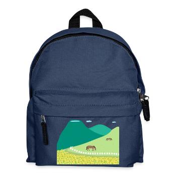 Frühling in Jeju, Rapsfeldern und Hallasan - Kinder Rucksack - Navy - Vorne