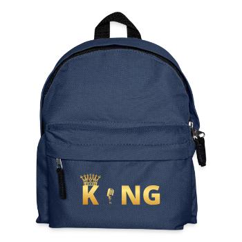 geschenk gift king master god MIKROFON MICROFON MI - Kinder Rucksack - Navy - Vorne