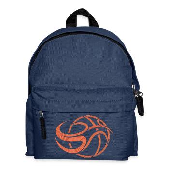 Abstrakter Basketball - Kinder Rucksack - Navy - Vorne