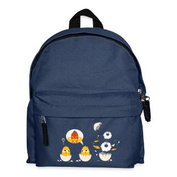 Lustige Küken als Superheld - Kinder Rucksack - Navy - Vorne