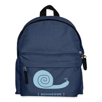 schnegge schnecke kriechtier snail liebling schatz - Kinder Rucksack - Navy - Vorne