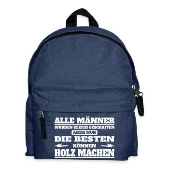 Die Besten machen Holz - Kinder Rucksack - Navy - Vorne
