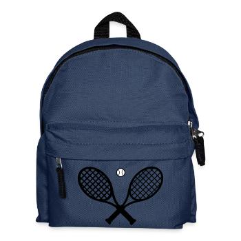 Tennisschläger und Tennisball - Kinder Rucksack - Navy - Vorne