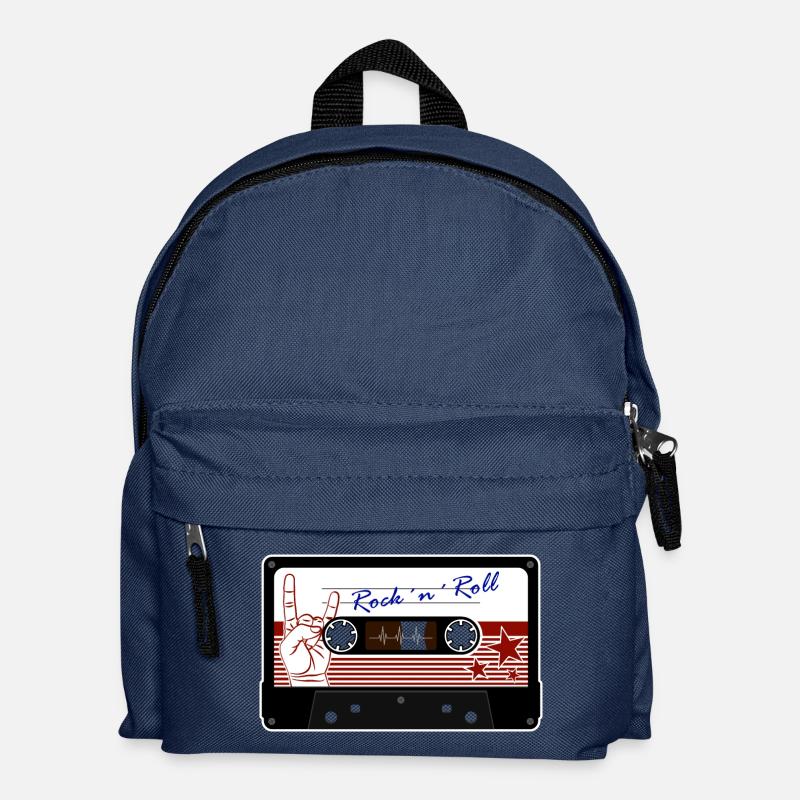Retro Rock 'n' Roll Kassette - Kinder Rucksack - Navy
