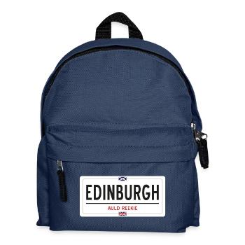 Ortsschild von Edinburgh - Kinder Rucksack - Navy - Vorne