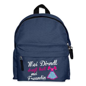 Dirndl drogt Freundin - Kinder Rucksack - Navy - Vorne