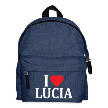 t-shirt name I love Lucia t-shirt gift idea - Kids' Backpack - navy - Front