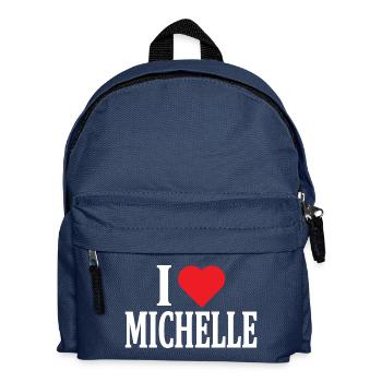 t-shirt name I love Michelle t-shirt gift idea - Kids' Backpack - navy - Front