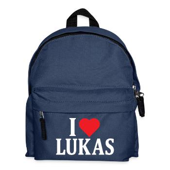 T-Shirt I love Lukas T-Shirt Geschenkidee - Kinder Rucksack - Navy - Vorne