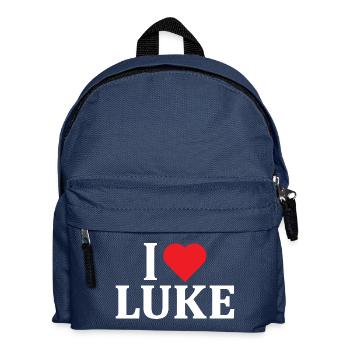 Ich liebe Luke T-Shirt T-Shirt Geschenkidee - Kinder Rucksack - Navy - Vorne