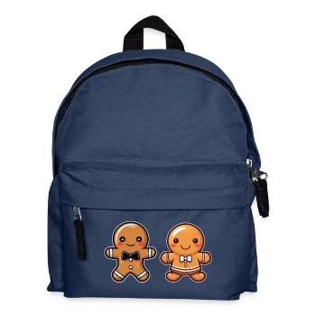 Lebkuchenfrau und Lebkuchenmann - Kinder Rucksack - Navy - Vorne