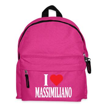 t-shirt I love Massimiliano t-shirt gift idea - Kids' Backpack - fuchsia - Front
