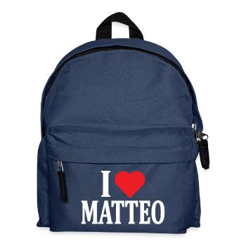 t-shirt I love Matteo T-Shirt Geschenkidee - Kinder Rucksack - Navy - Vorne
