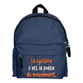 Radfahren ist die Poesie der Fahrradbewegung - Kinder Rucksack - Navy - Vorne