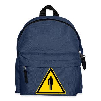 Warnschild Menschen - Kinder Rucksack - Navy - Vorne