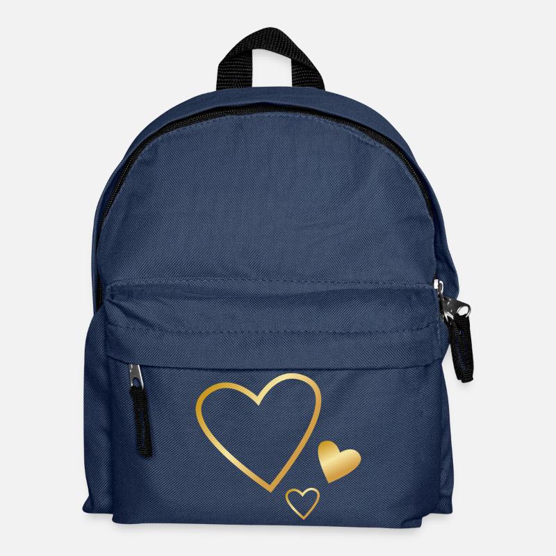 3 Gold Hearts - Kids' Backpack - navy