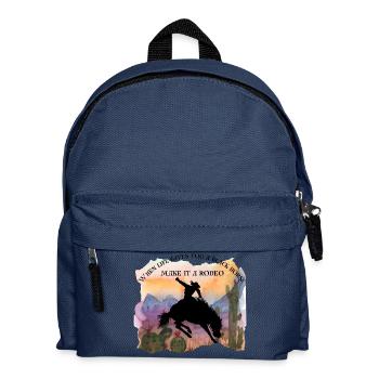 Schwarzes Pferd - Kinder Rucksack - Navy - Vorne