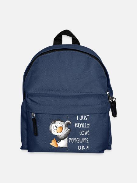 Drolliger Pinguin I Just Really Like Penguins - Kinder Rucksack - Navy