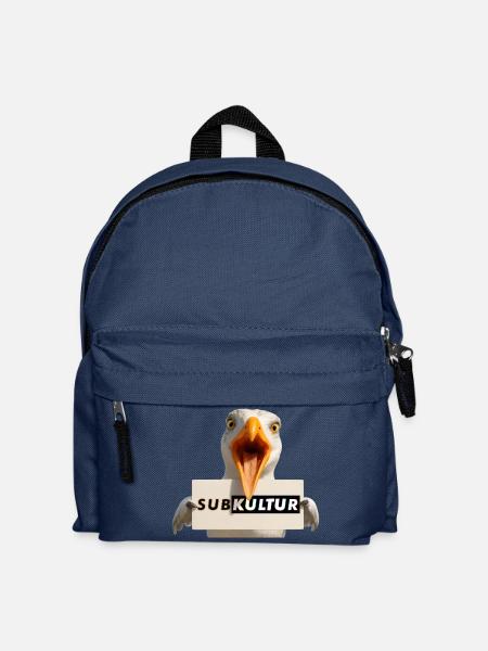 SUBKULTUR Möwe mit Schild - Kinder Rucksack - Navy