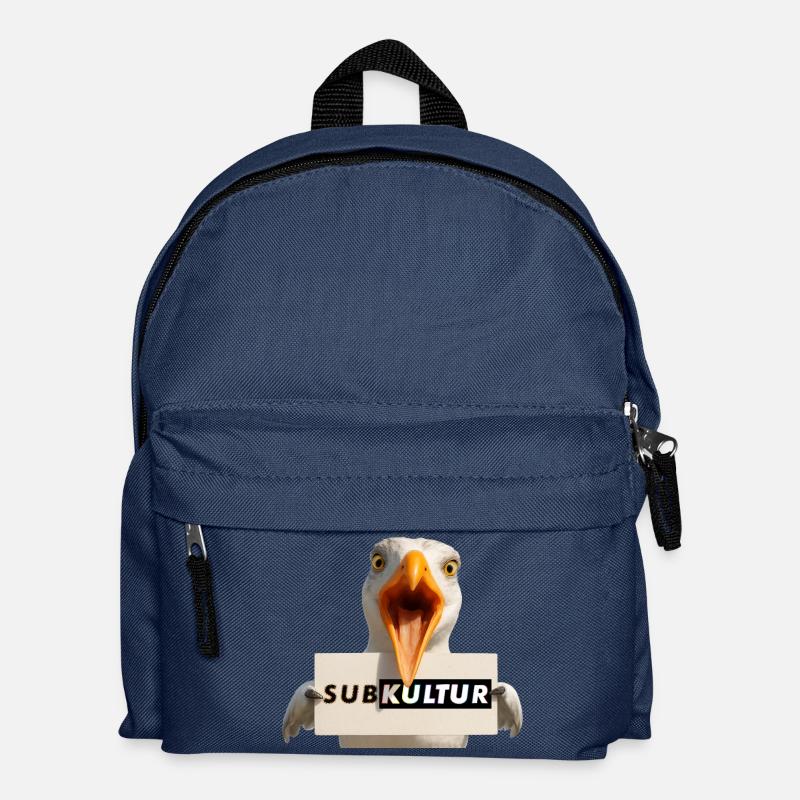 SUBKULTUR Möwe mit Schild - Kinder Rucksack - Navy