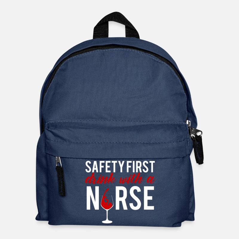 Krankenschwester: Safety First - drink with a nurs - Kinder Rucksack - Navy