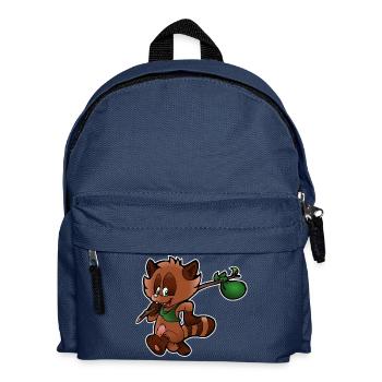 Raccoon comic - Kids' Backpack - navy - Front