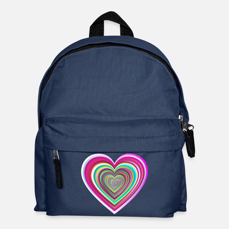 Coeur coloré avec effet 3D - Sac à dos Enfant - bleu marine