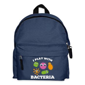 Ich spiele mit Bakterien Labor Techniker Laborant - Kinder Rucksack - Navy - Vorne