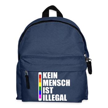 Kein mensch ist illegal - Kinder Rucksack - Navy - Vorne
