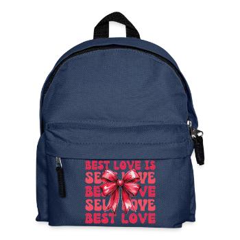 Valentinstag Selbstliebe Rote Kokette Schleife - Kinder Rucksack - Navy - Vorne