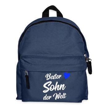 Sohn Geschenk | Bester Sohn der Welt - Kinder Rucksack - Navy - Vorne
