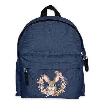 Couronne de printemps avec lapin comme lapin de Pâques - Sac à dos Enfant - bleu marine - Devant