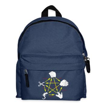 Schere Stein Papier Echse Spock - Kinder Rucksack - Navy - Vorne