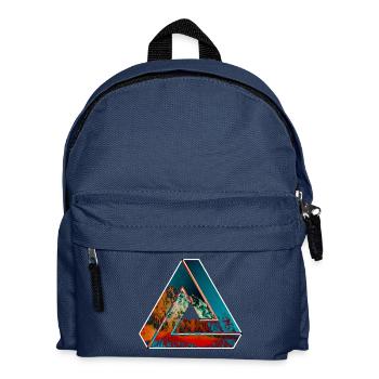 Penrose triangle optical illusion colored patterned - Kids' Backpack - navy - Front