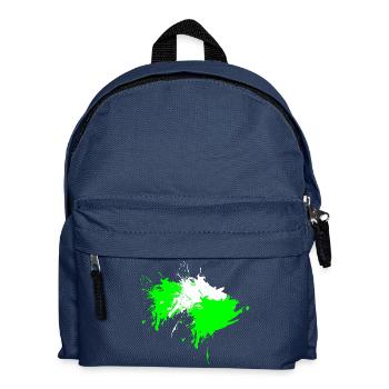Klecks Fleck Flecke Weiß Hellgrün Vektor Design - Kinder Rucksack - Navy - Vorne