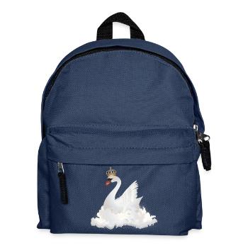 cygne de rêve dans les nuages avec une couronne - Sac à dos Enfant - bleu marine - Devant