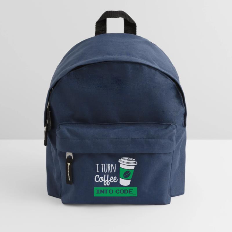 I turn coffee into developer code Kids' Backpack