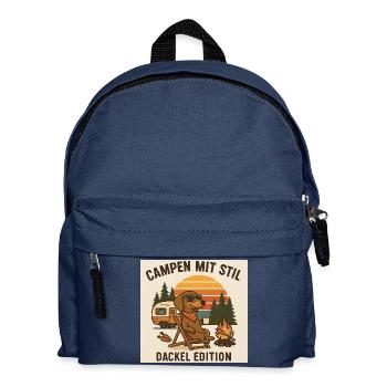 Camping in style: Dachshund Edition - Kids' Backpack - navy - Front