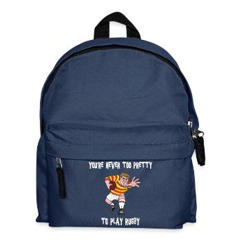 Rugby You're Never Too Pretty To Play Rugby - Kids' Backpack - navy - Front