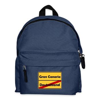 Auswandern nach Gran Canaria! Ortsschild Desing. - Kinder Rucksack - Navy - Vorne
