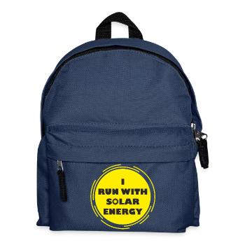 funny run with solar energy design - Kids' Backpack - navy - Front