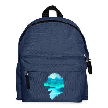 Löwe am Abend kurz vor der Jagt - Kinder Rucksack - Navy - Vorne