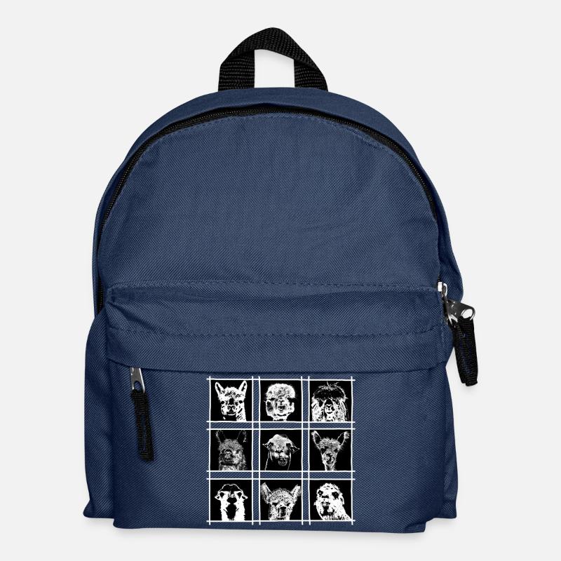 Lama Alpaca Alpaka Tiere Geschenk Idee - Kinder Rucksack - Navy