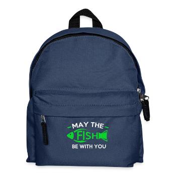 Design "Möge der Fisch bei dir sein" - Kinder Rucksack - Navy - Vorne