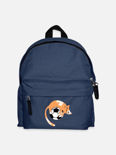 Chat avec le football - Sac à dos Enfant - bleu marine