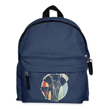 Colorful retro elephant - Kids' Backpack - navy - Front