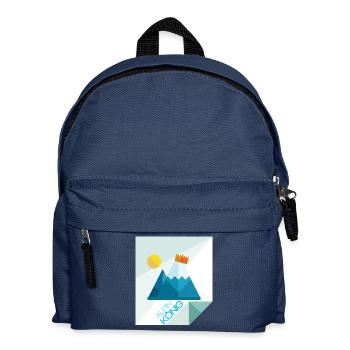 Alpinkönig Berge Schnee Krone - Kinder Rucksack - Navy - Vorne