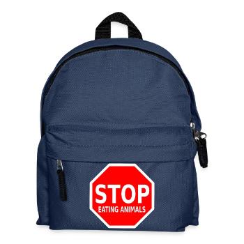 STOP EATING ANIMALS - Kinder Rucksack - Navy - Vorne