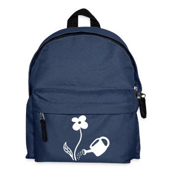 Blumen gießen - line - Kinder Rucksack - Navy - Vorne